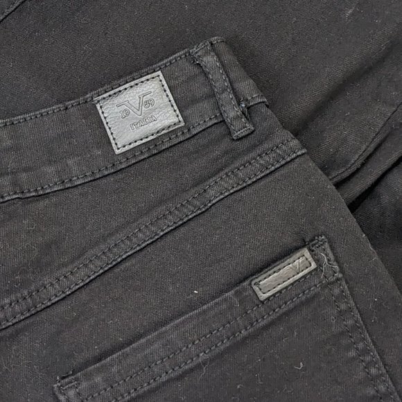 Versace 1969 Italia Black Denim Bootleg Jeans Size 28 Tall NWT - Picture 4 of 6